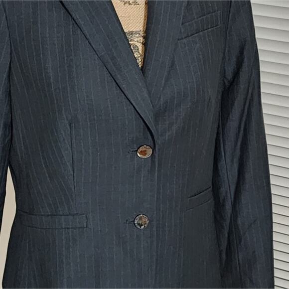 Calvin Klein Academia pin striped Tailored Fitted Blazer Jacket Size 8 Medium - Picture 2 of 6